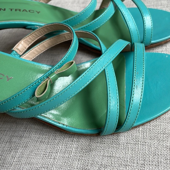 ELLEN TRACY Vintage strappy blue/ green  sandal size 8 1/2 - Picture 10 of 10